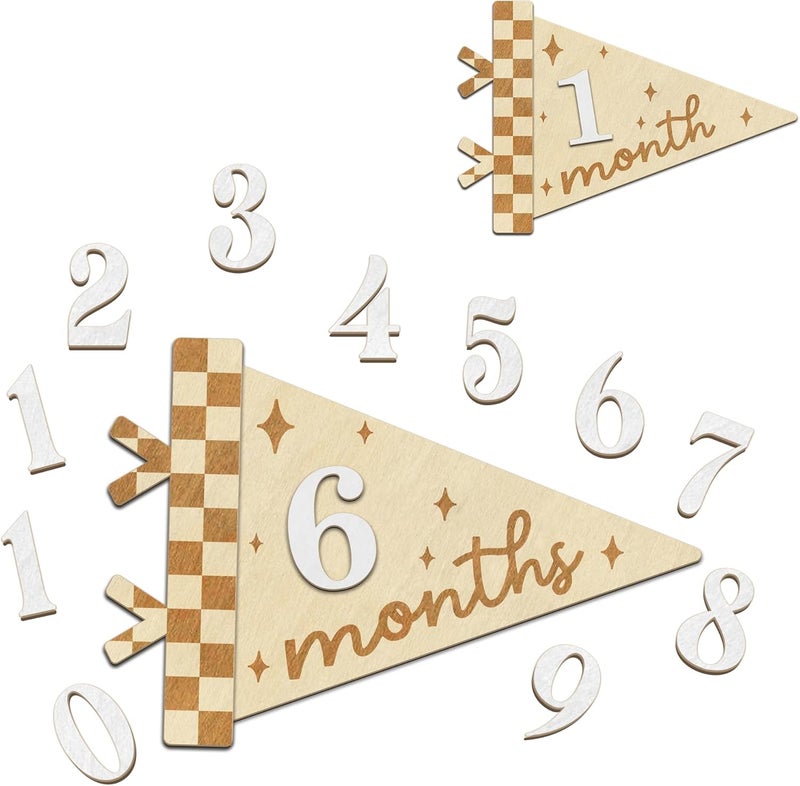 HONOCOOLS Store Baby Monthly Milestone Signs - Month Milestone Baby Boy - Baby Milestone Signs - Newborn Photography Props to Document Your Baby´s Growth - 1-12 Months Baby Milestone Signs (B08) - Image 1